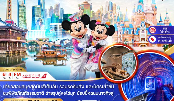 ZGPVG-2613FM จีน เซี่ยงไฮ้ สวนสนุกดิสนีย์แลนด์ (ไม่ลงร้าน-รวมบัตรเข้าสวนสนุก และรถรับส่งแล้ว)