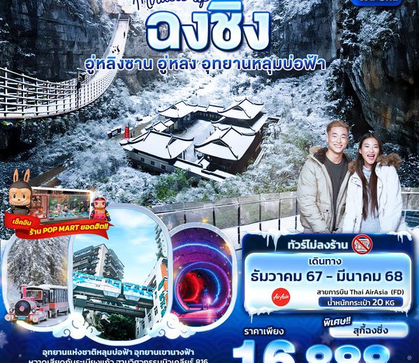 ทัวร์จีน CFD146 Miracle of ฉงชิ่ง อู่หลิงซาน อู่หลง อุทยานหลุมบ่อฟ้า 4วัน 3คืน
