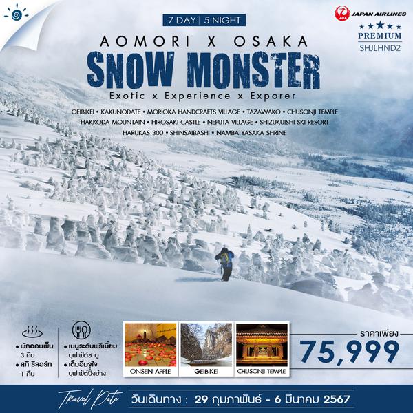 ทัวร์ โทโฮคุ อาโอโมริ โอซาก้า SNOW MONSTER 7 วัน 5 คืน (JL)