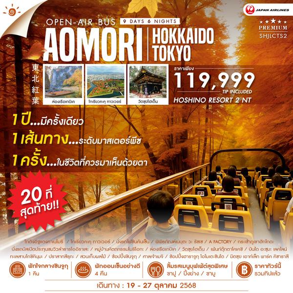  ทัวร์ HOKKAIDO AOMORI TOKYO OPEN AIR BUS 9 วัน 6 คืน (JL)