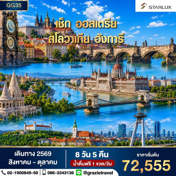 เชค ออสเตรีย สโลวาเกีย ฮังการี 8 วัน
