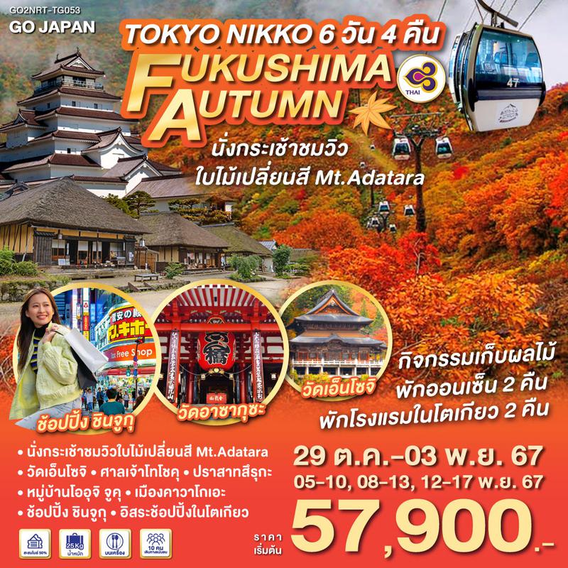 ทัวร์ญี่ปุ่น TOKYO NIKKO FUKUSHIMA AUTUMN 6D4N