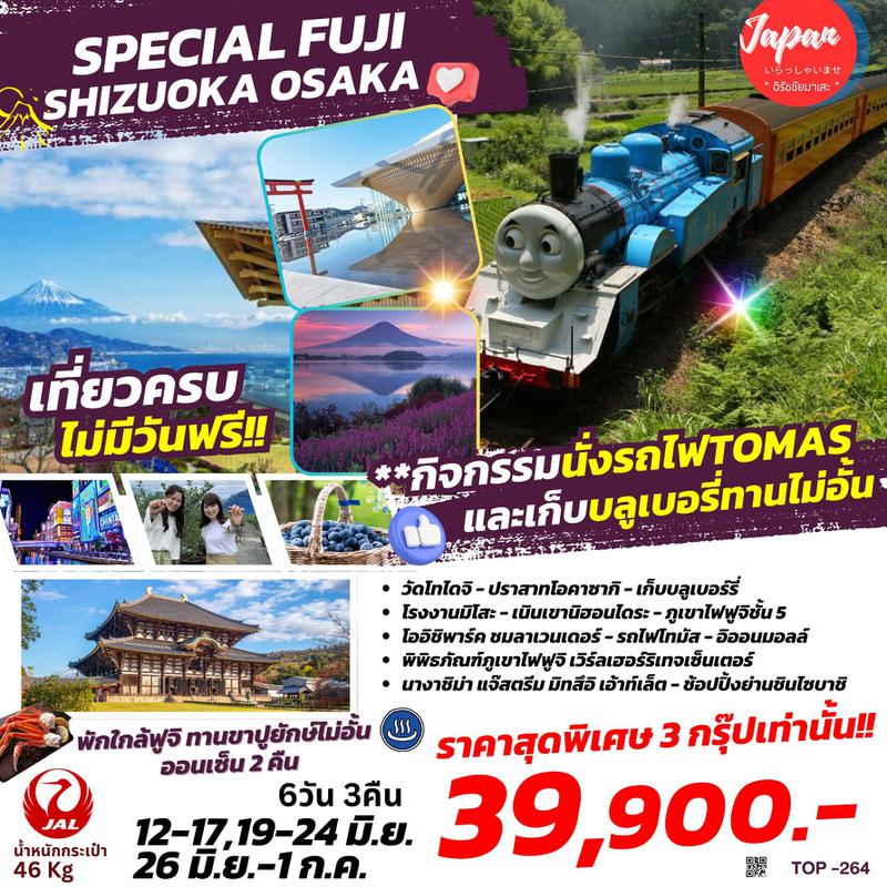 ทัวร์ญี่ปุ่น SPECIAL ฟูจิ ชิซุโอกะ โอซาก้า 6 วัน 3 คืน