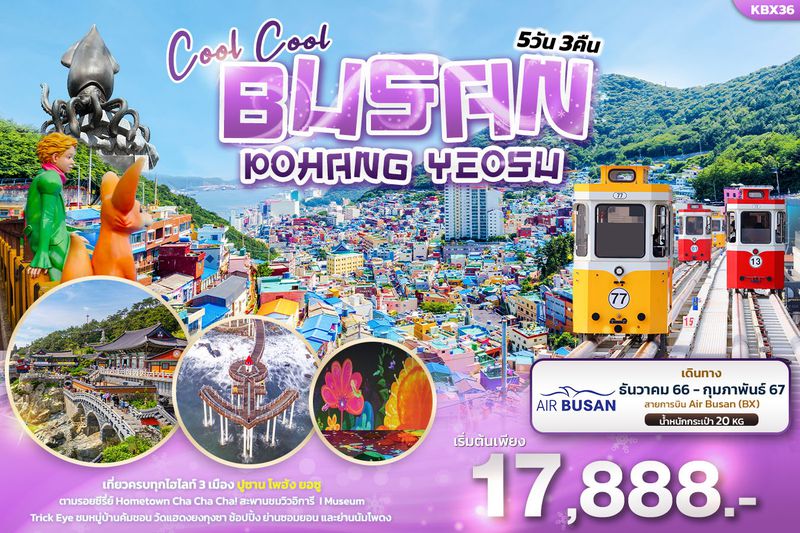 ทัวร์เกาหลีปูซาน Cool Cool BUSAN POHANG YEOSU