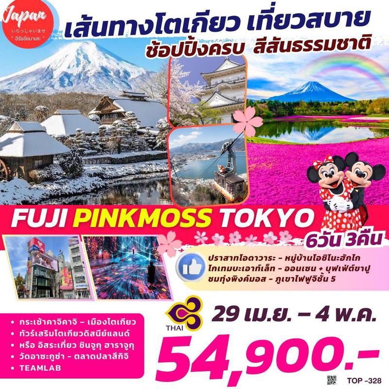 ทัวร์ญี่ปุ่น FUJI PINKMOSS TOKYO 6วัน 3คืน