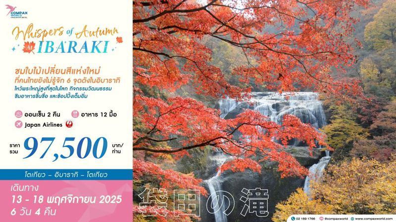 ทัวร์ญี่ปุ่น...WHISPERS OF AUTUMN AT IBARAKI ชมใบไม้เปลี่ยนสีที่โตรกเขาฮานานุคิ 6 วัน 4 คืน