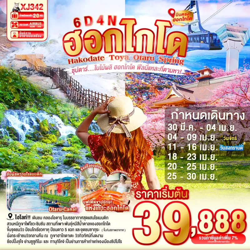 ทัวร์ญี่ปุ่น HOKKAIDO HAKODATE TOYA OTARU SPRING 6 วัน 4 คืน ซุปตาร์ ใบไม้ผลิ ฮอกไกโด ฟีลนี้แหละที่ตามหา!